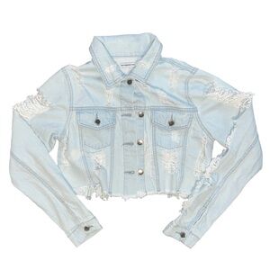 Light Blue Distressed Denim Jacket